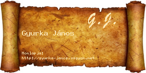 Gyurka János névjegykártya