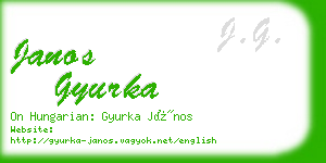 janos gyurka business card